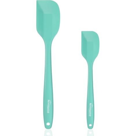 Silikon-Spatel-Set 2 Stück, lebensmittelecht, hitzebeständig, BPA-frei, Türkis