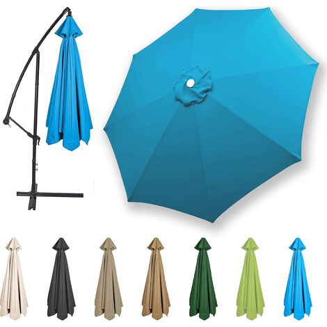 Auvent De Remplacement pour Parasol Toile De Parasol Déporté Remplacement Pour Cour,Jardin,Plage, Protection UV 50+,Bleu (1/5)