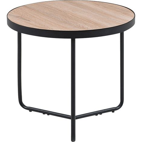 Mesa auxiliar de tablero de MDF madera clara negro industrial moderno Melody