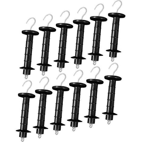 Lot de 12 poignées de portail pour clôture électrique, ressort de tension isolé, accessoires de rechange pour clôtures et portails de pâturage (1/5)