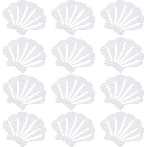 Shell-shaped anti-slip bathtub stickers (white), 12 pieces (1/5)