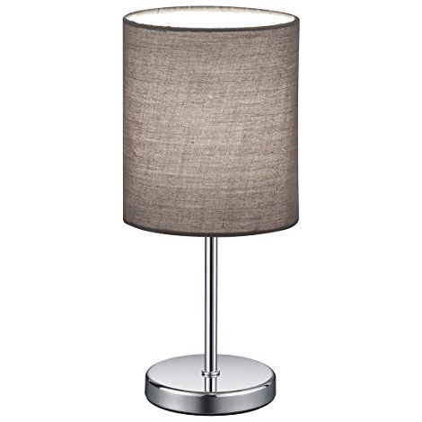 Lampada tavolo Abat Jour Comodino Elegante Cromo Paralume Grigio Jerry GD Trio (1/4)