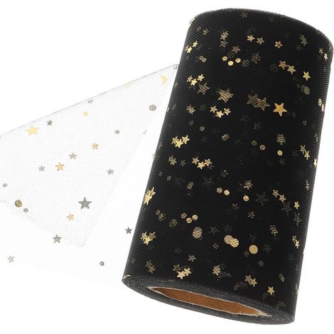 Jupe de Table à Paillettes en Tulle Noir, Légère et Décorative, pour Mariage et Fêtes, Ornement de Table Élégant (1/5)