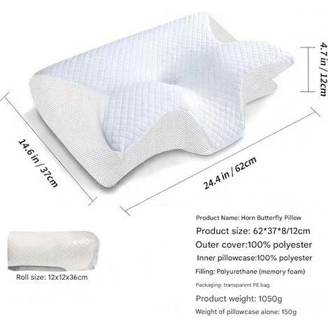 Cuscino cervicale viscoelastico, cuscino ortopedico ergonomico 2 in 1 per alleviare il dolore al collo, cuscino di supporto sagomato, 1 pezzo, nero chiaro (scontato)