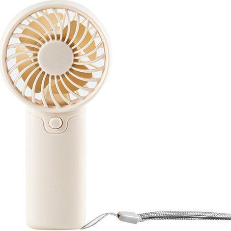 Ventilador portátil, funciona con pilas AAA, velocidad 1, apto para uso en interiores y exteriores. Pilas no incluidas (blanco). (1/5)