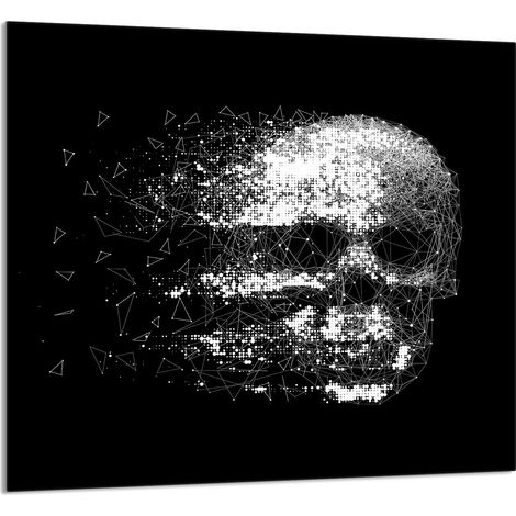 GLASPLATTE FÜR KÜCHE 65x60 Totenkopf (1/5)