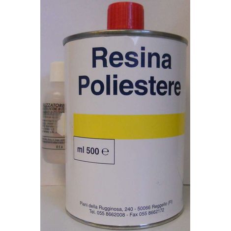 Resina Liquida Poliestere 500 ml - Resina per Vetroresina, Riparazioni e Stuccature