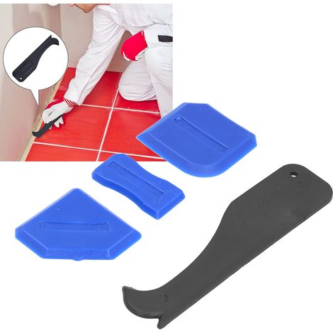 Ensemble de grattoirs à colle à tête métallique pour le scellement des joints, grattoir à joints, dissolvant de colle, coupe-bordures et dissolvant de silicone. (1/5)