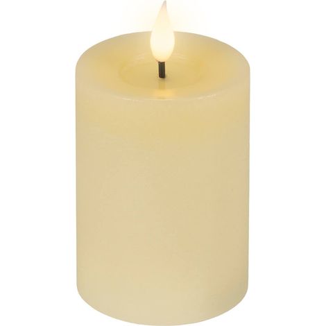 LED-Kerze cremefarben Wachs Ø 7,5 cm H: 13,5 cm ww (1/4)