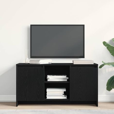 Meuble TV-Banc TV-Meuble Télé Chêne noir 102 x 37,5 x 52,5 cm Bois d'ingénierie (1/5)
