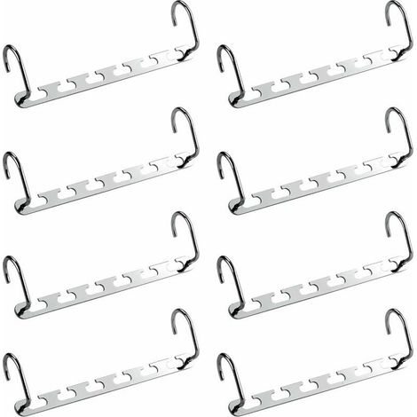 8Pcs Cintre Multiple Porte-Manteaux, Porte Cintres Gain de Place pour Dressing, Organisateur de Cintre Magique en Métal, Rangement de Chemises,Vestes,Vêtements dans Penderie,Placard,Armoire (1/5)