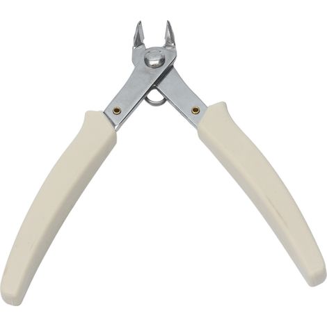 Pince électronique coupante 90° acier inoxydable SP-22 ressort intégré pour découpe plastique résine synthétique 0,3mm blanc argent (1/5)