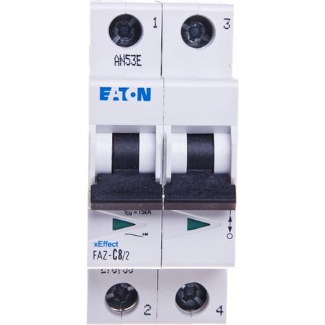 Interruttore automatico 2P C 8A 15kA AC FAZ C8/2 278755