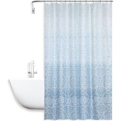 Trade Shop - Tenda Doccia Antimuffa Impermeabile 180x200cm Con 12 Anelli Bagno Maioliche 87034 - (1/2)