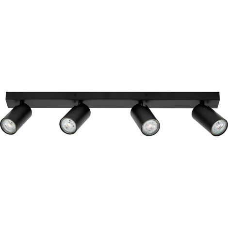 LEDVANCE LED SPOT OCTAGON 4 x 3,4W, GU10, 920lm, noir, température de couleur 2.700K, lumière chaude, design intemporel, lampe LED interchangeable, idéale pour les intérieurs, CRI 90, têtes réglables,