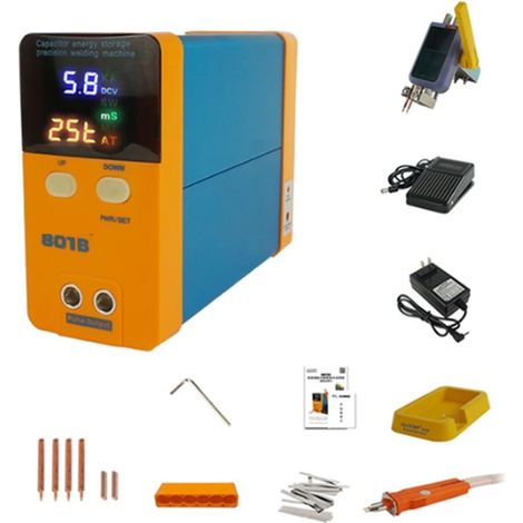 12KW 801D soudeuse par Points Type de Stockage d'énergie Petite Batterie de soudage Acier Inoxydable Fer Nickel Machine de soudage par Points Mobile (Size : 801B, Color : 1 UK) (1/5)