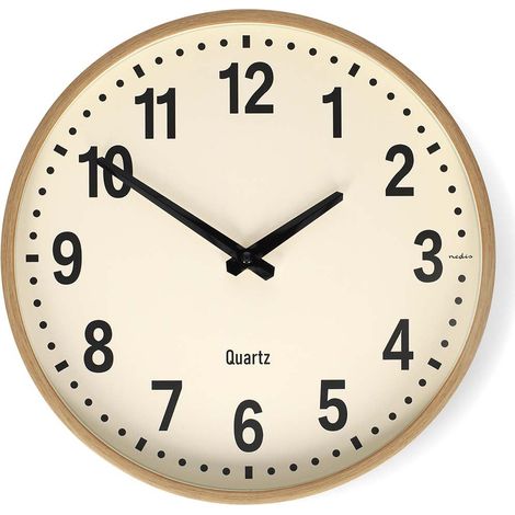 Reloj de pared silencioso, 300 mm, madera, movimiento silencioso