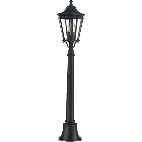 Außenleuchte Stehleuchte Kandelaber Säulenleuchte H 110 cm 2 Flammig ALU Glas