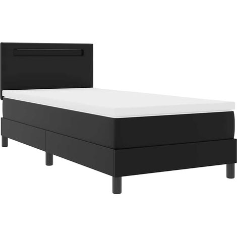 Cama tipo Box Spring Negro 90 x 200 cm Cuero sintético vidaXL (1/5)