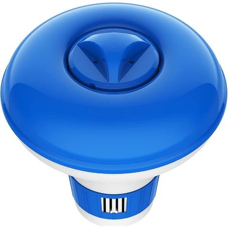 EASYCOMFORT Distributeur Flottant de Chlore, Diffuseurs pour Piscine, Diamètre 12cm/5pouces Doseur Flottant Réglable, Accessoires de Piscine pour Spa Jacuzzi Intérieur Extérieur, Bleu + Blanc (1/5)