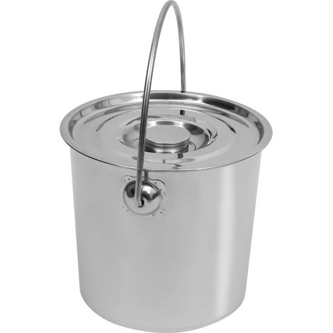 Stainless Steel Bucket with Lid, Food Grade Stainless Steel Bucket, 12 L, for Kitchen, Industry, Catering, Home (1/5)