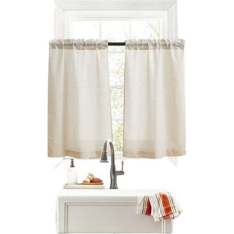 Tendance Cuisine : Rideaux Court Lin Beige pour Cuisine63.563cm(2525in) (1/3)