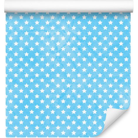 Papier peint Étoiles céladon, turquoise et azur pour salon et chambre 50x1000 cm (1/5)