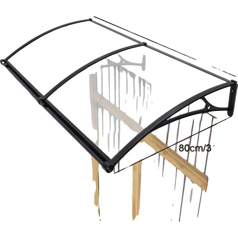 Marquesina para puerta de entrada con panel lateral, alta capacidad de carga, protección contra la intemperie, 80x160cm (1/2)