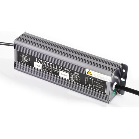 12 V/200 Watt de suministro de energía a prueba de agua para la cinta de LED (1/2)