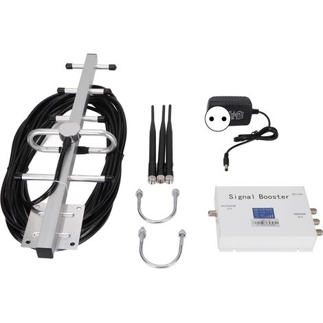 Amplificateur de signal téléphonique blanc, protection contre les radiations, répéteur stable, amplificateur de réseau 110-240V prise UE (1/5)