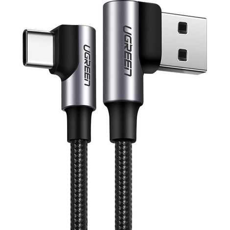Cavo da USB a USB-C, angolato ugreen US176, 3A, 1 m (nero) (1/5)