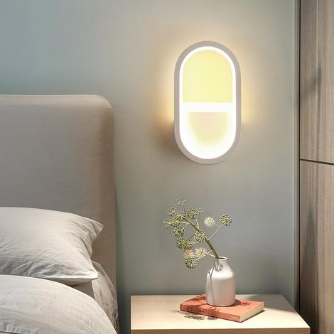 Applique Murale Intérieure LED, 3 Modes de Couleur D'éclairage, Lampe Murale Moderne, Éclairage mural pour Chambre, Salon, Couloir (Blanc) (1/5)