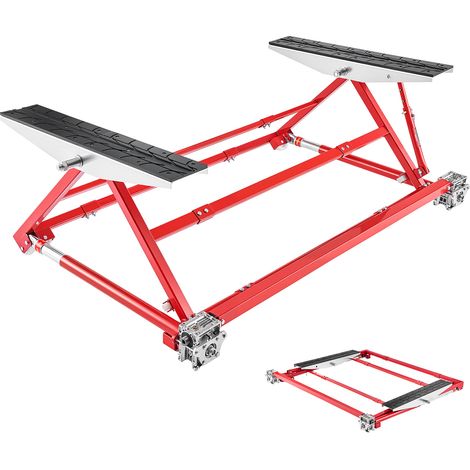 Mophorn Sollevatore manuale portatile per auto, capacità massima 2300 kg, sollevatore a forbice con altezza massima di 585 mm, larghezza e ruote regolabili,SUV, mini camion, garage e officine (1/5)