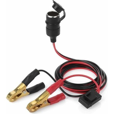 Allume-cigare fem 12 V 24 V, câble de charge d'extension de batterie de voiture de 0,6 m, connecteur de pince crocodile crocodile (1/5)