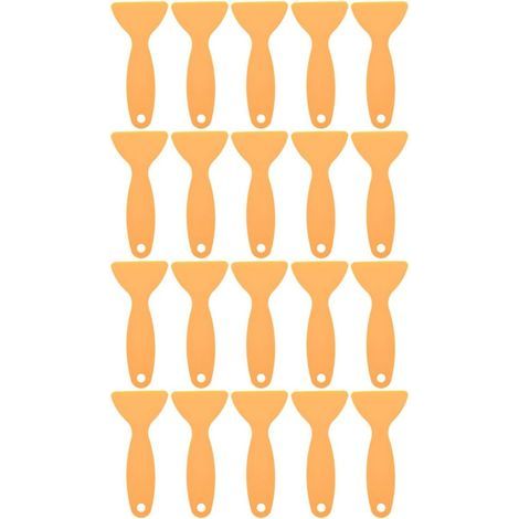 Lot de 20 Raclettes Triangulaires en Plastique Jaune, Grattoirs Compacts pour Film Adhésif de Voiture, Outil Multifonction pour Film Vinyle, Pose et Retrait D’Autocollants (1/5)