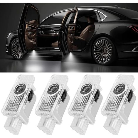 Lot de 4 projecteurs de lumière de porte de voiture S pour A1/A3/A4/A5/A6/A7/A8/Q2/Q3/Q5/Q7/Q8/TT/R8, éclairage de porte, éclairage de seuil, éclairage de sol (1/5)