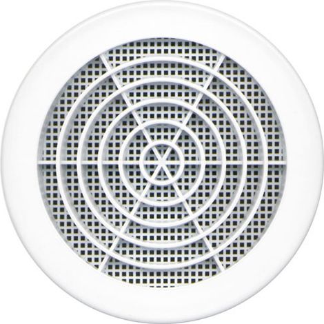 Grille concentrique à clipser ronde 125/140mm – Moustiquaire intégrée – Plastique renforcé UV – Passage d'air 39cm² – Autogyre (1/3)