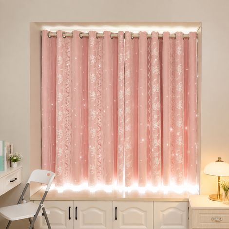 Rideau double occultant voilage sans perçage Rose rosier pour largeur 1,4-1,75 m double rideau - hauteur 2,4 m 30 × 30 × 30 cm 1 kg – Livraison gratuite