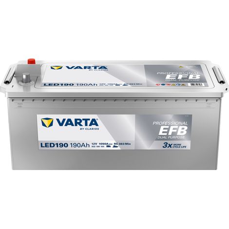 Batterie VARTA Professional Dual Purpose EFB LED 190 12V 190AH 1050 AMPS 513x223x223 + Gauche (1/5)