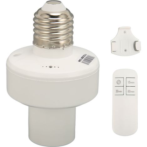Ortviai Prise Lampadaire Sans Fil pour Ampoule E27/E26 – Télécommande 30 m, Fonction Minuterie 15/30/60 min, 110 V