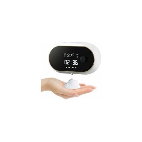 (Bianco) Dispenser di sapone automatico da 500 ml con sensore, dispenser di sapone elettrico ricaricabile regolabile su 3 livelli, dispenser di sapone in schiuma per cucina e bagno - Crezuo (1/4)