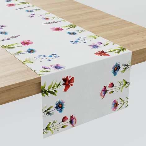 Runner da tavola natalizio 38x160 fiori di campo primavera (1/3)