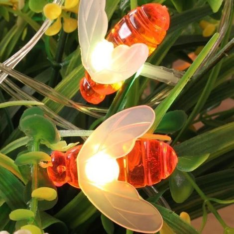 Bardusch - Luci a stringa solari da esterno da 5 m con 20 LED - Api, luce bianca calda (1/3)