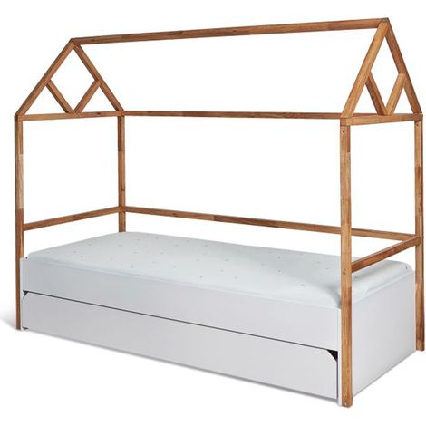 Letto a soppalco 90x200 compreso di rete e cassetto Bellamy Lotta Bianco