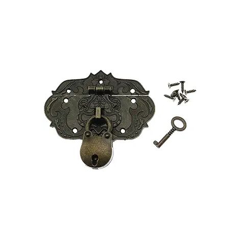 2 boîtes à bijoux anciennes en bronze 86x64 mm, coffret de rangement pour bijoux et outils, boîte en bois décorative pour meubles, lot de 2 (1/3)