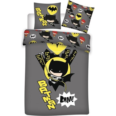 Parure de lit réversible - Batman dans la ville - 140 cm x 200 cm (1/2)