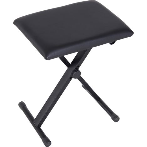 Tabouret de Piano Rembourré Réglable en Hauteur Pliable Antidérapant, Noir, 39x29x47cm (1/5)