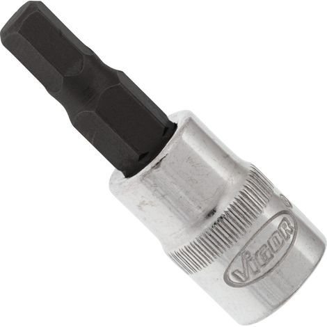 VIGOR Embout tournevis carré intérieur 6,3 mm (1/4") hexagone intérieur V2432N, longueur 38 mm (1/3)