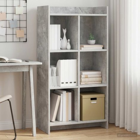vidaXL Bibliothèque Gris Béton 59 x 30 x 111 cm Bois d'ingénierie (1/5)