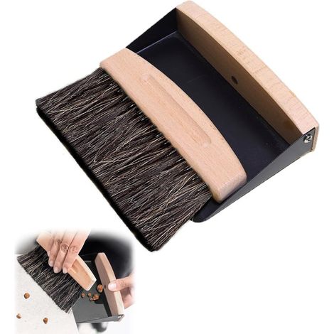 Mini Dustpan and Brush Set, Wooden Mini Table Brush, Brush Set for Table, Hand Mop with Dustpan (1/5)